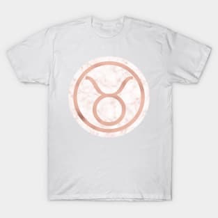 Rose Gold Marble Zodiac - Taurus T-Shirt